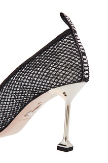 Серебристые туфли с фактурной отделкой Miu Miu