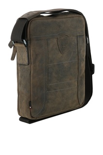 Коричневый мессенджер из нубука Strellson