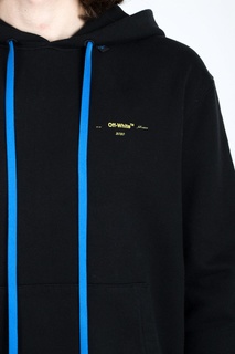Черное худи с контрастными шнурками Off White