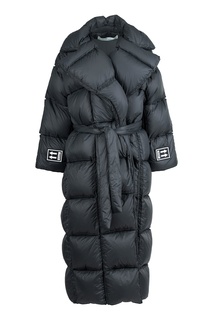 Черное стеганое пальто Off White