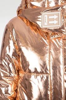 Золотистая стеганая куртка с логотипом Off White