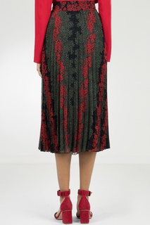 Черная плиссированная юбка-миди с узорами RED Valentino