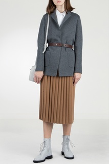 Светло-коричневая трикотажная юбка в складку Fabiana Filippi