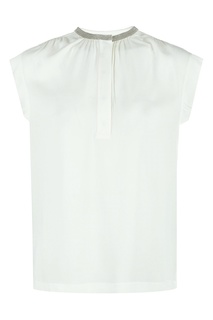 Белый шелковый топ Fabiana Filippi