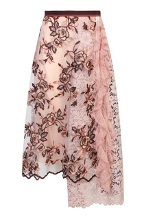 Розовая юбка миди с цветочным узором Antonio Marras