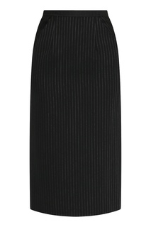 Черная юбка с узором полоска и боковыми карманами Antonio Marras