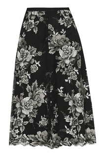 Черная юбка миди с декоративной вышивкой Antonio Marras