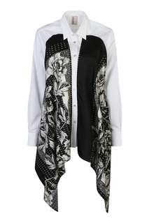 Черно-белая рубашка из хлопка с шелковой отделкой Antonio Marras