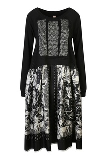 Черное платье свободного кроя с узором Antonio Marras