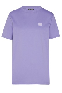 Сиреневая хлопковая футболка Acne Studios
