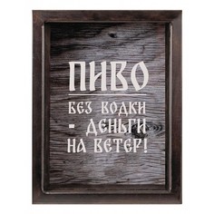 Копилка для пивных крышек (22х26 см) Пиво без водки - деньги на ветер KD-023-139 Дубравия