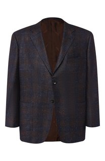 Однобортный пиджак из смеси шелка и шерсти с кашемиром Kiton