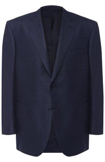 Однобортный пиджак из смеси шерсти и шелка со льном Brioni