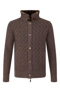 Кашемировый кардиган с меховой отделкой Svevo