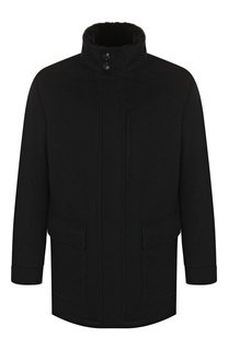 Кашемировое пальто с меховой отделкой Ermenegildo Zegna