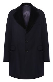 Кашемировое пальто с норковым воротником Andrea Campagna