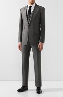 Костюм-тройка из смеси шерсти и шелка Tom Ford