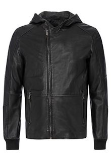 Кожаная куртка с капюшоном Urban Fashion for men
