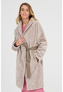 Шуба из овчины с кожаным поясом Virtuale Fur Collection