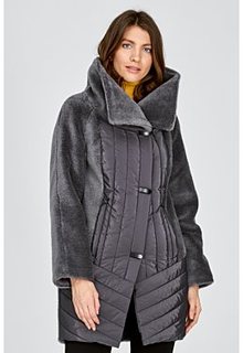 Утепленная шуба из овечьей шерсти и текстиля Virtuale Fur Collection