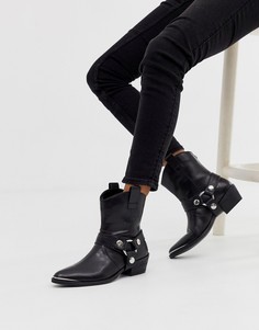 Черные кожаные ботинки в стиле вестерн Steve Madden Gallow-Черный