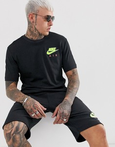 Черная футболка с логотипом Nike-Черный