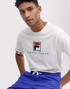Белая футболка с манжетами в рубчик Fila Rosso-Белый