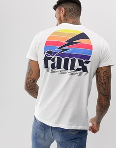 Пляжная футболка с принтом на спине Friend or faux-Белый