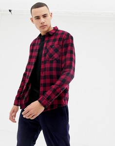 Фланелевая рубашка в клетку с двумя карманами D-Struct-Красный