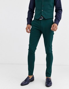 Зеленые супероблегающие брюки ASOS DESIGN-Зеленый