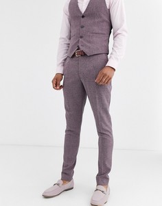 Супероблегающие брюки винного цвета ASOS DESIGN wedding-Красный