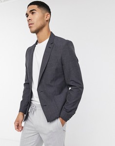 Пиджак скинни в мелкую клетку ASOS DESIGN-Синий