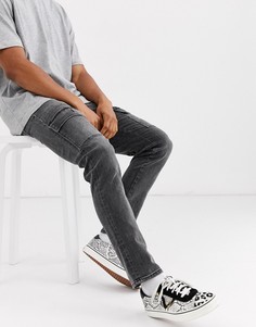 Черные джинсы скинни с карманами карго ASOS DESIGN-Черный
