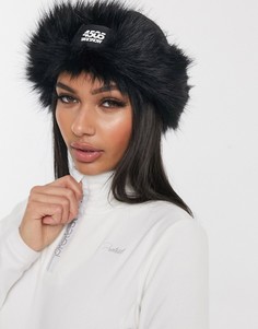 Лыжная повязка на голову из искусственного меха ASOS 4505-Черный