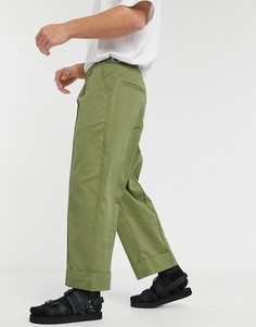 Зеленые широкие брюки ASOS WHITE-Зеленый