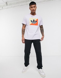 Фиолетовая футболка с трилистником adidas Originals-Фиолетовый