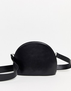 Кожаная сумка через плечо ASOS DESIGN-Черный