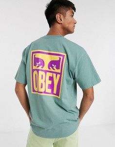 Зеленая футболка из плотного трикотажа Obey-Зеленый