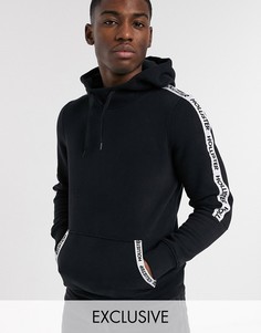Черный худи классического кроя с логотипом и лентой на рукавах Hollister эксклюзивно для ASOS
