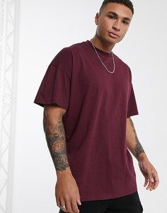 Бордовая oversize-футболка с круглым вырезом ASOS DESIGN-Красный