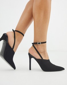 Черные туфли на высоком каблуке с острым носом ASOS DESIGN-Черный