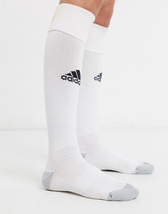 Белые носки с логотипом adidas-Белый