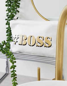 Сумка из органического хлопка с надписью \"boss\" ASOS DESIGN-Белый