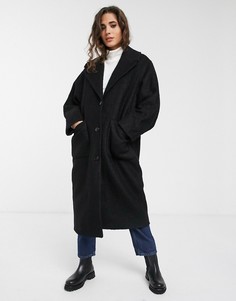 Черное пальто Weekday-Черный