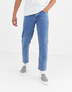 Светлые выбеленные классические джинсы ASOS DESIGN-Синий