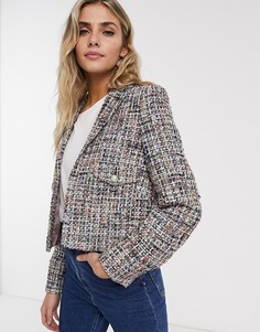 Пиджак от комплекта из разноцветного букле Miss Selfridge-Мульти
