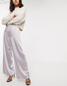 Атласные брюки с широкими штанинами Dr Denim-Серебряный