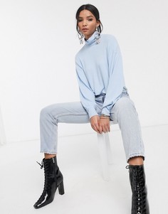Голубая водолазка с пышными рукавами Bershka-Синий