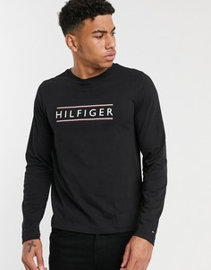Черный лонгслив Tommy Hilfiger
