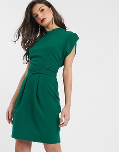 Платье мини изумрудно-зеленого цвета с завязкой на спине Closet London-Зеленый